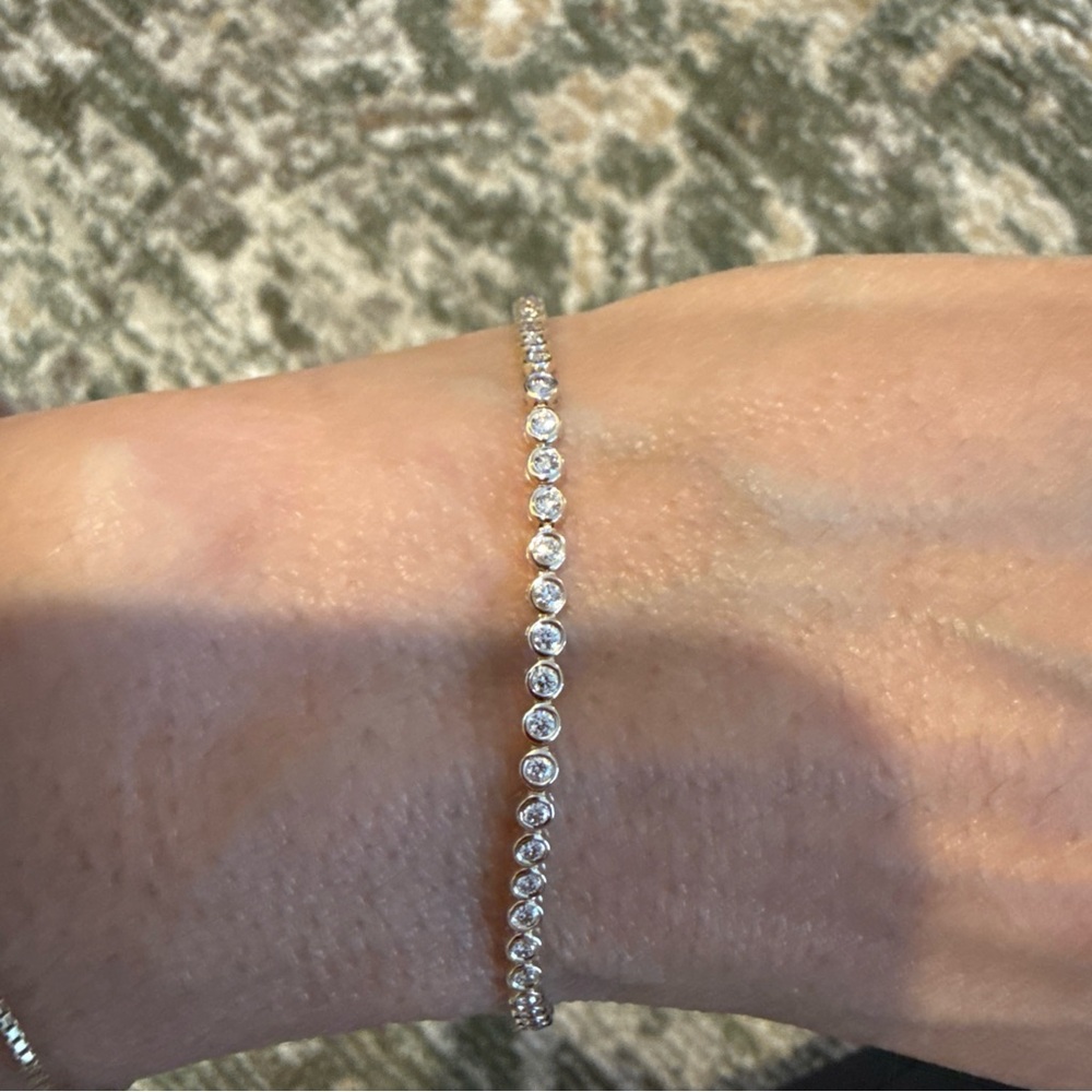 Ring Concierge Mini Bezel Diamond Eternity Tennis Bracelet 14K Yellow Gold- NWT - Picture 3 of 5